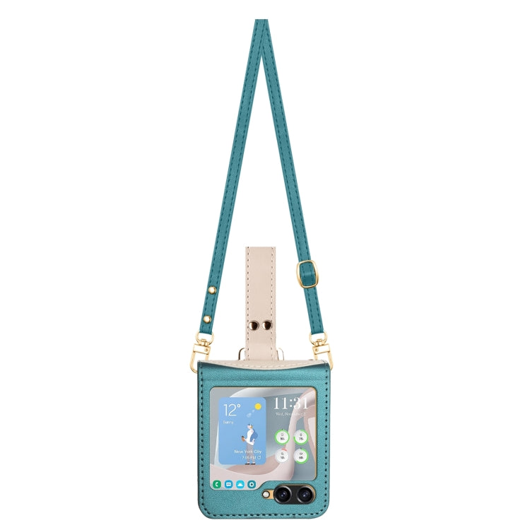 For Samsung Galaxy Z Flip5 Skin Feel Full Coverage Crossbody Phone Case with Hand Strap/Lanyard