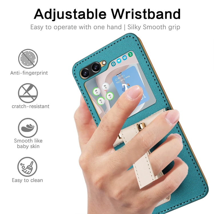For Samsung Galaxy Z Flip5 Skin Feel Full Coverage Crossbody Phone Case with Hand Strap/Lanyard