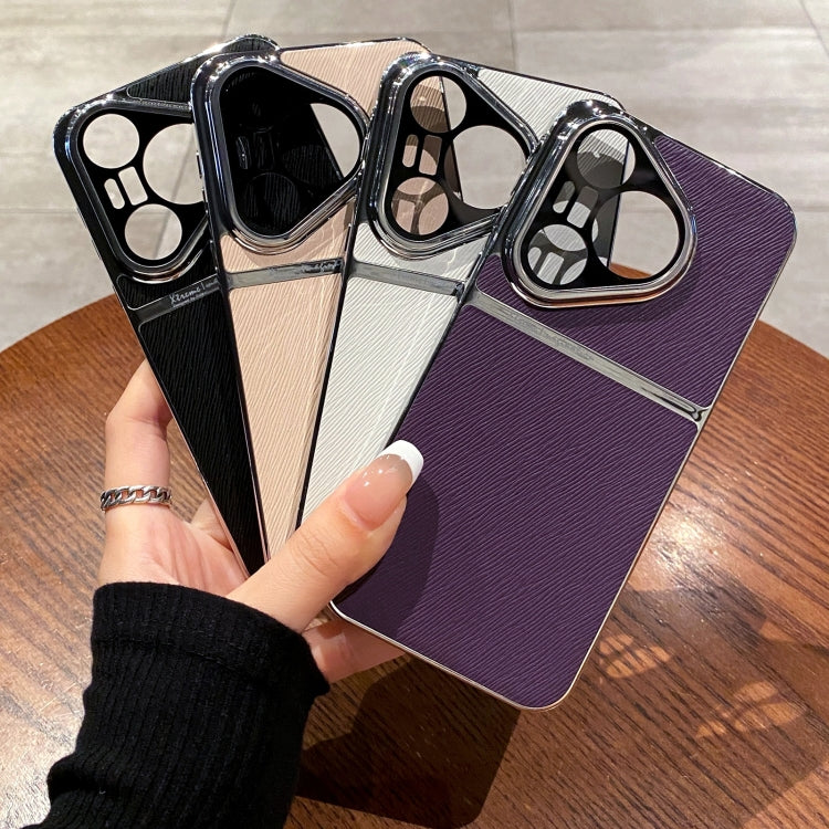 For Huawei Pura 70 Pro+ Electroplating Oblique Texture Shockproof Phone Case