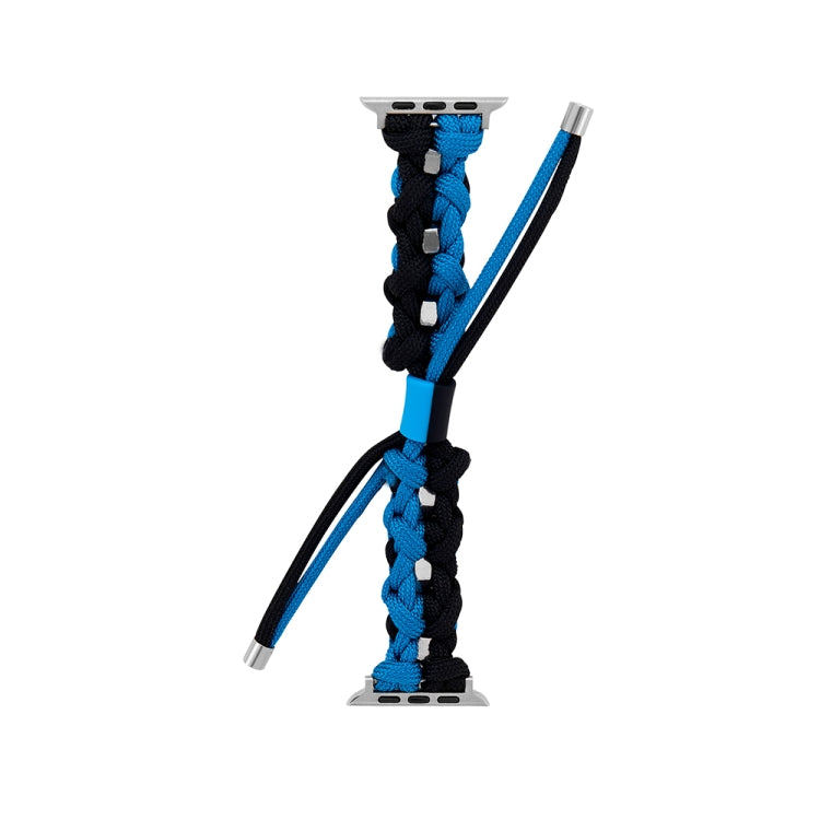 For Apple Watch Ultra 49mm Screw Nut Dual-Color Braided Paracord Watch Band