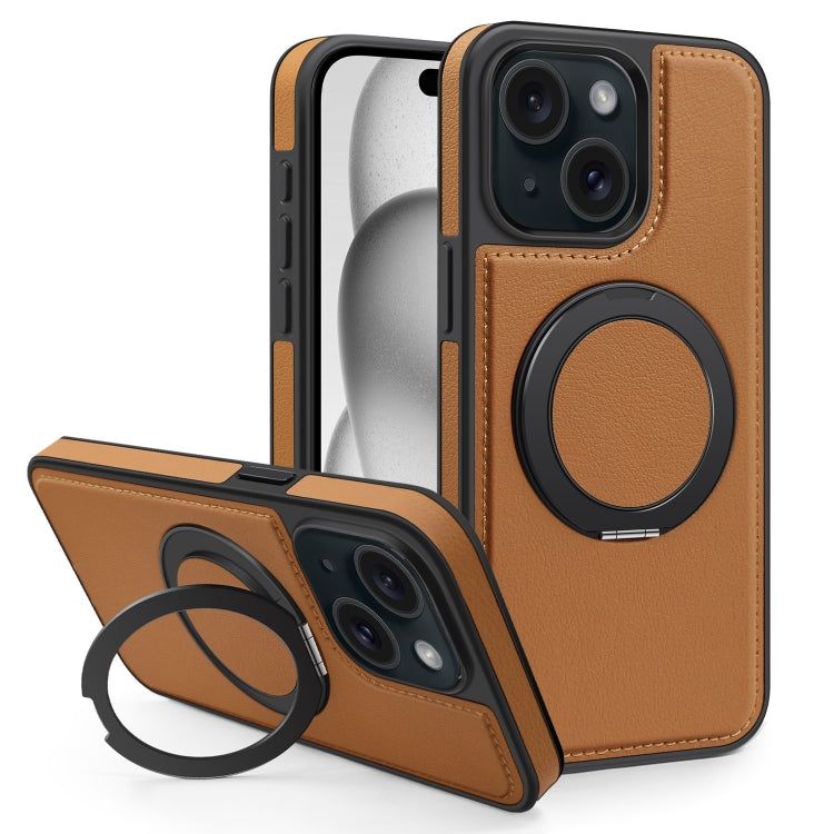For iPhone 15 Plus Yashi 360 Degree Rotating MagSafe Bracket Phone Case