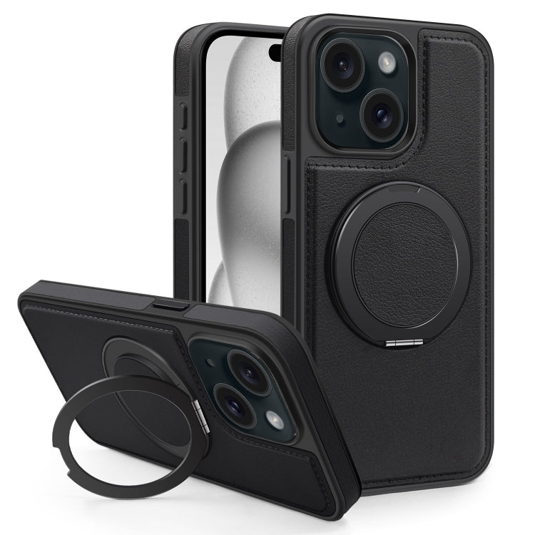 For iPhone 15 Plus Yashi 360 Degree Rotating MagSafe Bracket Phone Case
