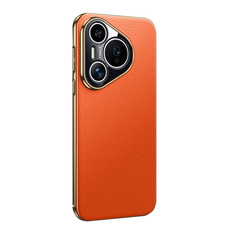 For Huawei Pura 70 Litchi Texture Genuine Leather Phone Case