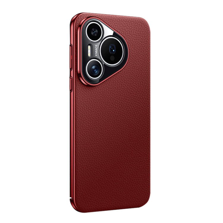 For Huawei Pura 70 Litchi Texture Genuine Leather Phone Case