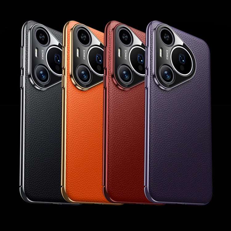For Huawei Pura 70 Litchi Texture Genuine Leather Phone Case