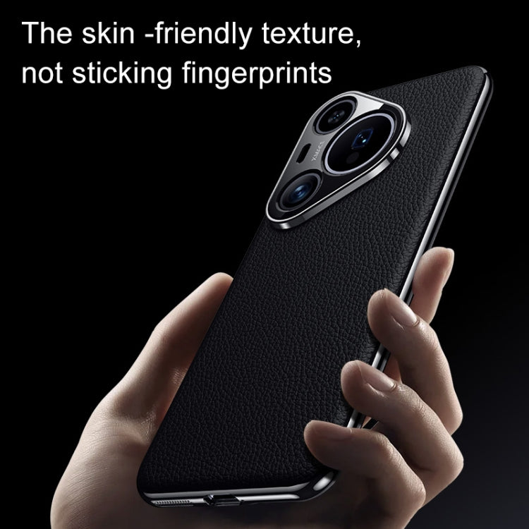 For Huawei Pura 70 Litchi Texture Genuine Leather Phone Case