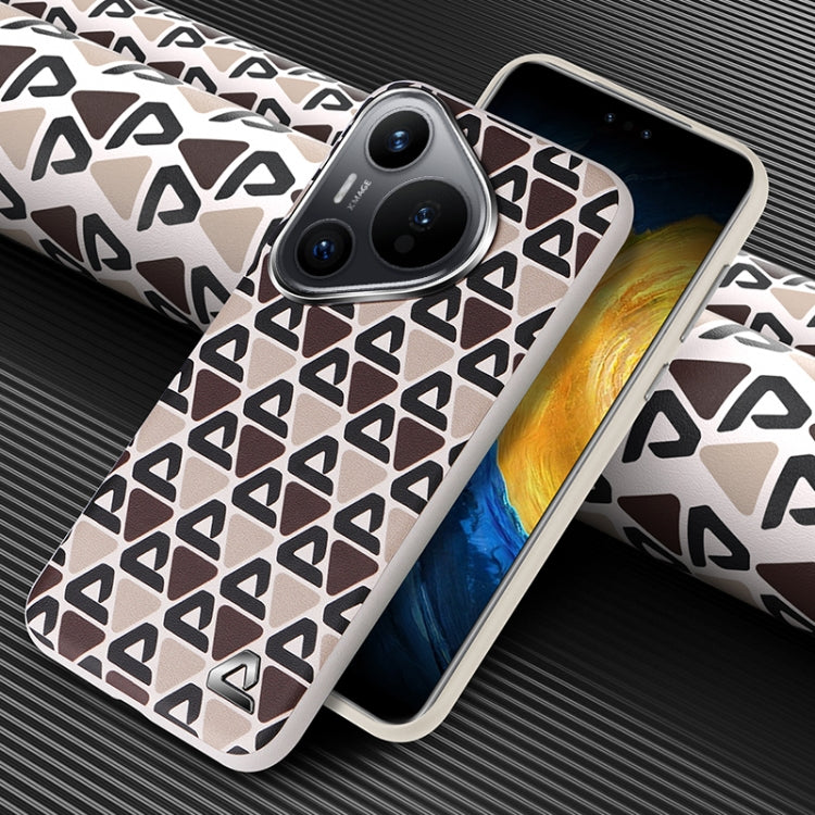 For Huawei Pura 70 Plain Leather Printed Cooling Phone Case