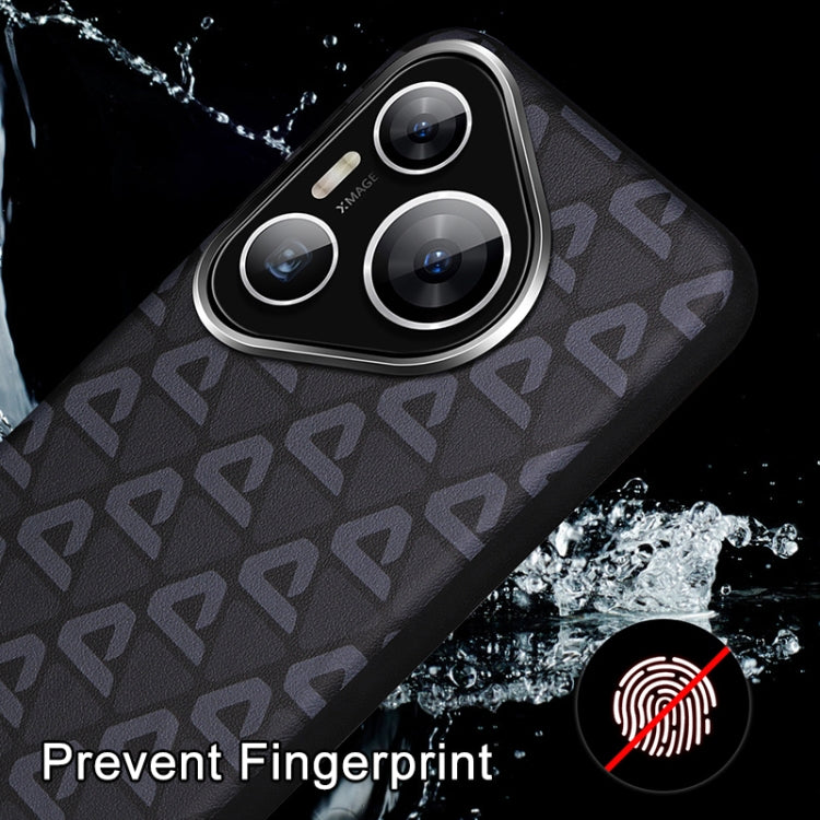 For Huawei Pura 70 Plain Leather Printed Cooling Phone Case