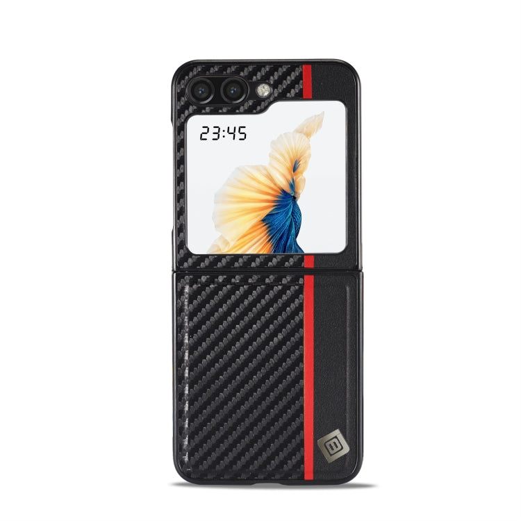 For Samsung Galaxy Z Flip6 / Flip7 FE LC.IMEEKE 3 in 1 Carbon Fiber Texture Shockproof Phone Case - Black
