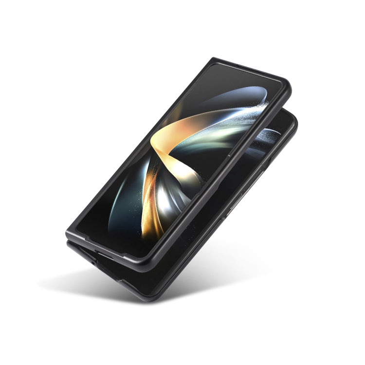 For Samsung Galaxy Z Fold6 5G LC.IMEEKE 3 in 1 Carbon Fiber Texture Shockproof Phone Case - Black