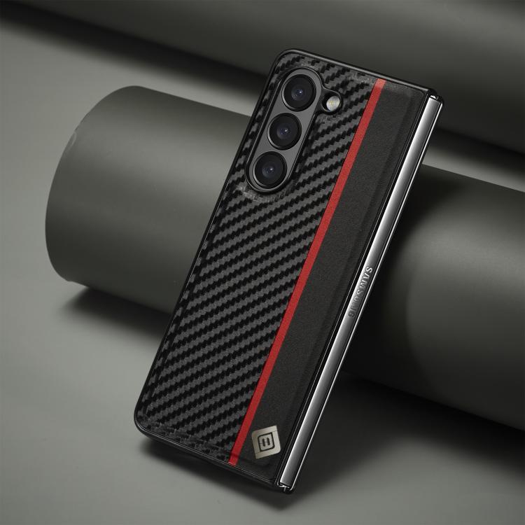 For Samsung Galaxy Z Fold7 5G LC.IMEEKE 3 in 1 Carbon Fiber Texture Shockproof Phone Case - Black