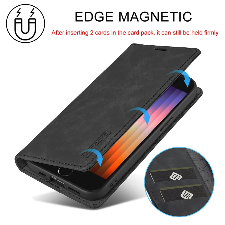 For iPhone 17e / 16e LC.IMEEKE Strong Magnetism Microfiber Leather Phone Case