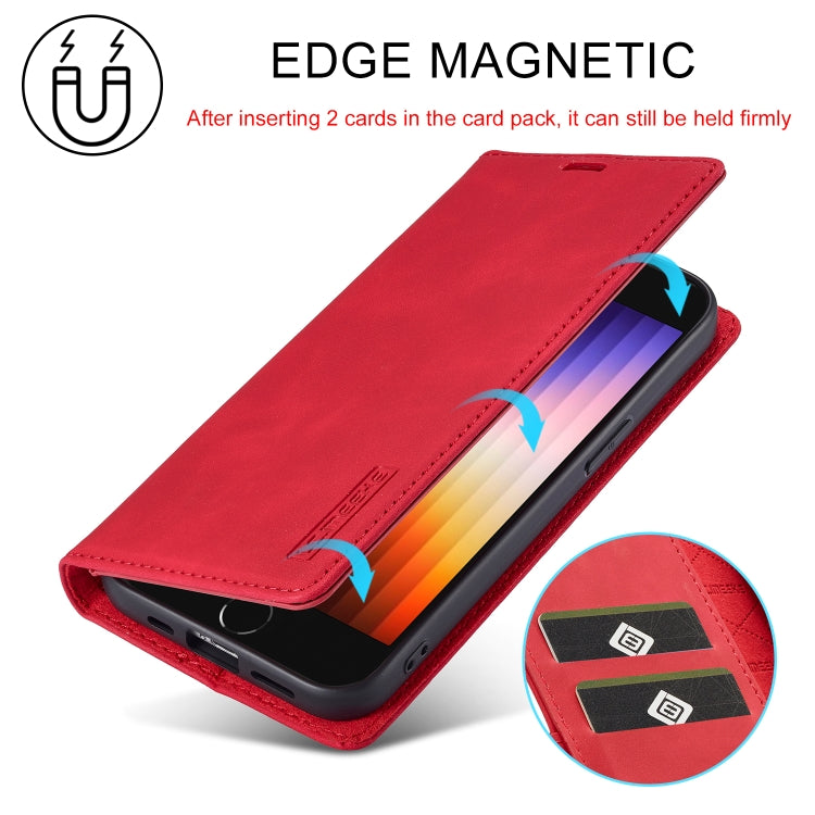 For iPhone 17e / 16e LC.IMEEKE Strong Magnetism Microfiber Leather Phone Case
