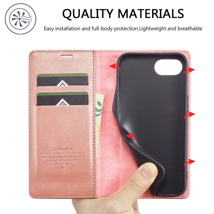 For iPhone 17e / 16e LC.IMEEKE Strong Magnetism Microfiber Leather Phone Case
