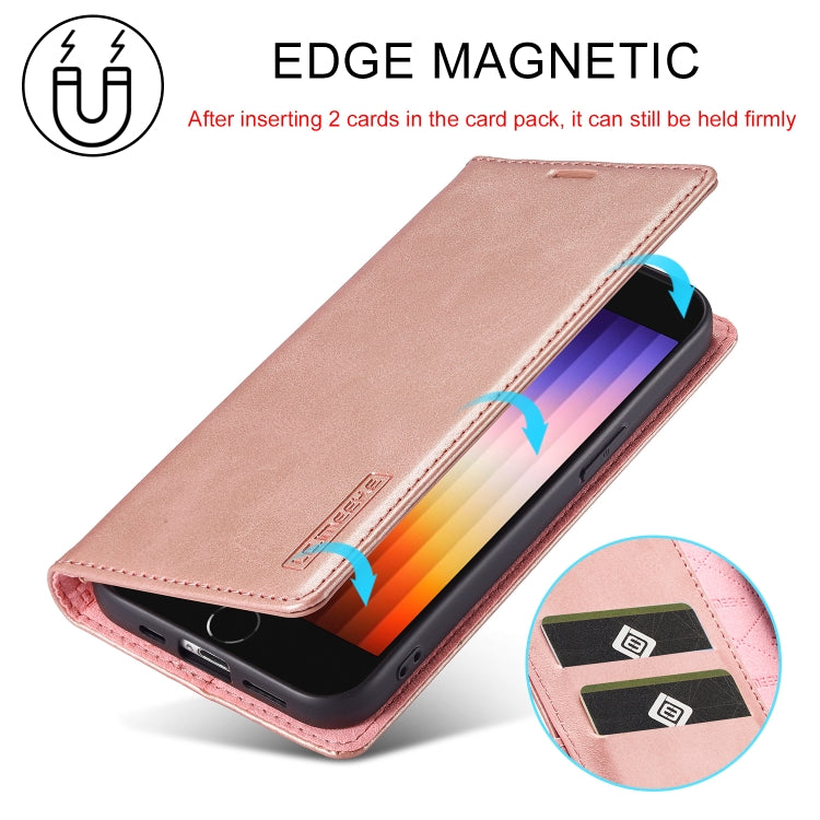 For iPhone 17e / 16e LC.IMEEKE Strong Magnetism Microfiber Leather Phone Case