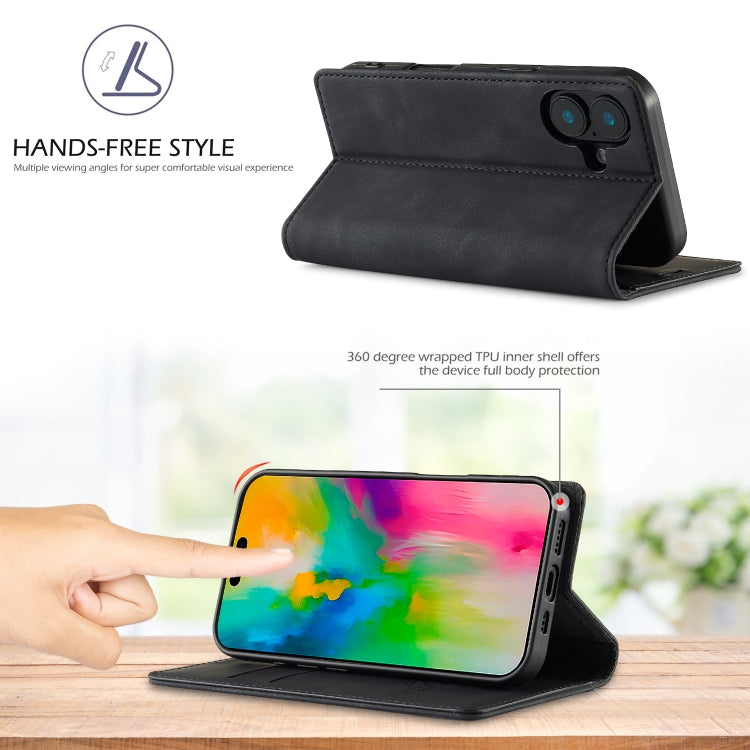 For iPhone 16 LC.IMEEKE Strong Magnetism Microfiber Leather Phone Case