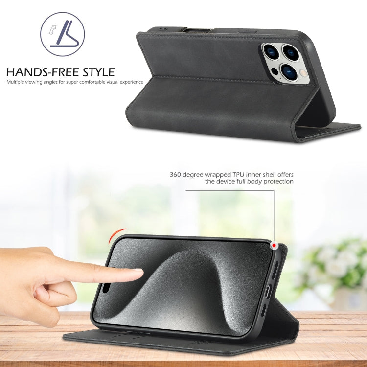 For iPhone 16 Pro LC.IMEEKE Strong Magnetism Microfiber Leather Phone Case