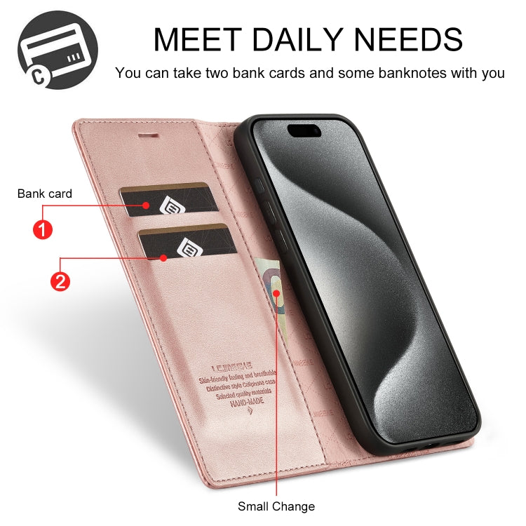 For iPhone 16 Pro LC.IMEEKE Strong Magnetism Microfiber Leather Phone Case