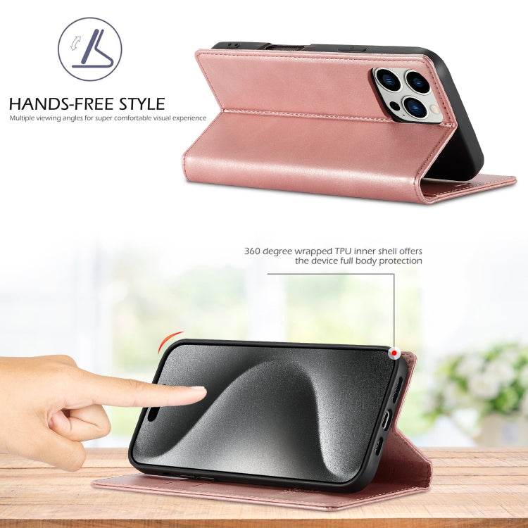 For iPhone 16 Pro LC.IMEEKE Strong Magnetism Microfiber Leather Phone Case