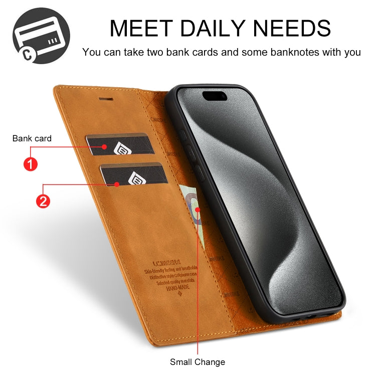 For iPhone 16 Pro LC.IMEEKE Strong Magnetism Microfiber Leather Phone Case