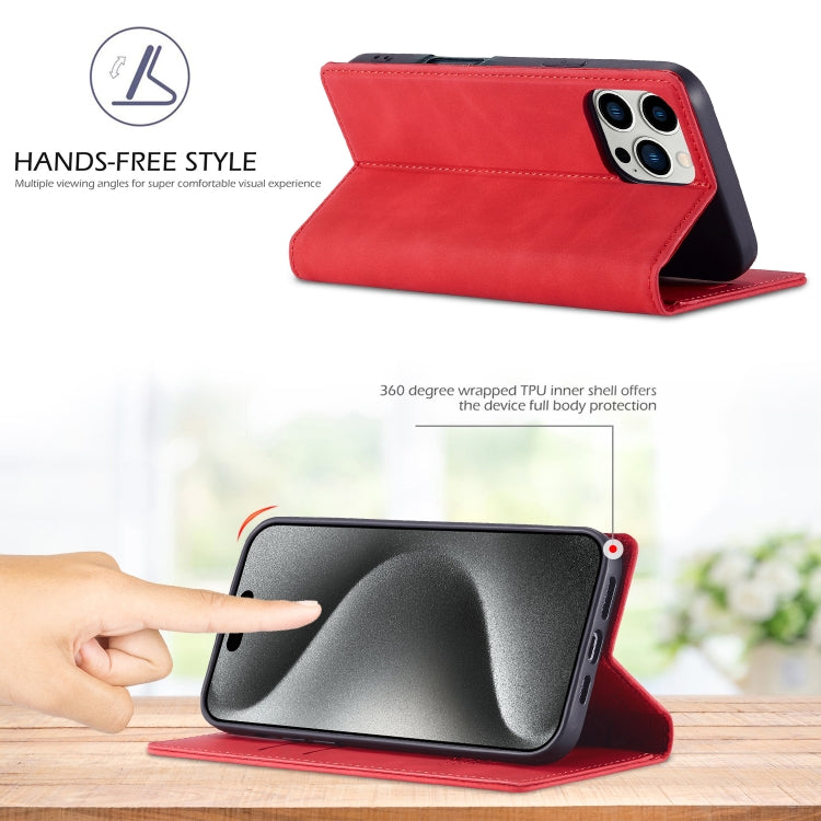 For iPhone 16 Pro Max LC.IMEEKE Strong Magnetism Microfiber Leather Phone Case