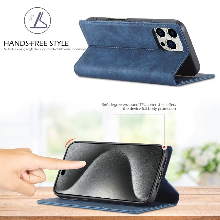 For iPhone 16 Pro Max LC.IMEEKE Strong Magnetism Microfiber Leather Phone Case