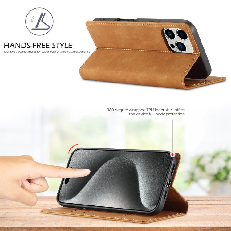 For iPhone 16 Pro Max LC.IMEEKE Strong Magnetism Microfiber Leather Phone Case