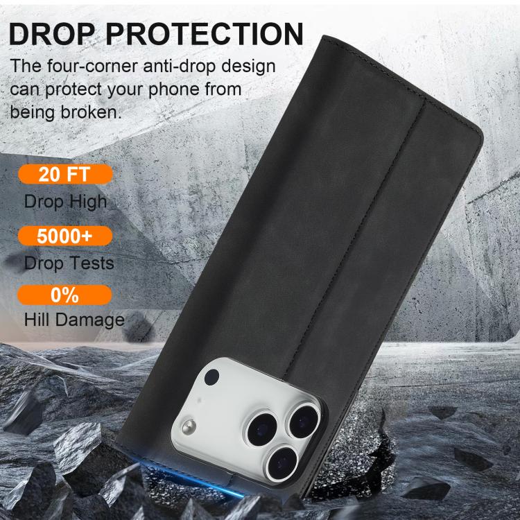 For iPhone 17 Pro Max LC.IMEEKE Strong Magnetism Microfiber Leather Phone Case