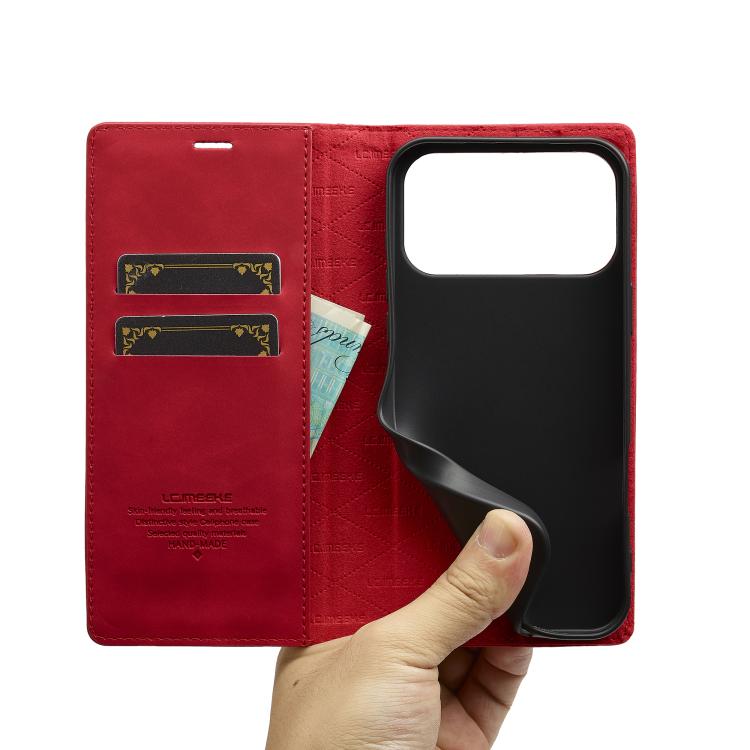 For iPhone 17 Pro Max LC.IMEEKE Strong Magnetism Microfiber Leather Phone Case