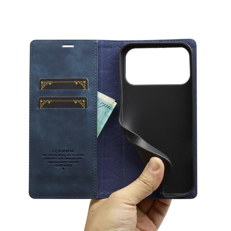 For iPhone 17 Pro LC.IMEEKE Strong Magnetism Microfiber Leather Phone Case