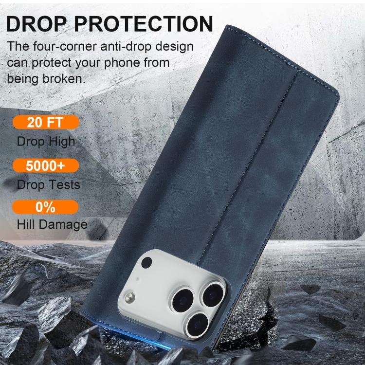 For iPhone 17 Pro LC.IMEEKE Strong Magnetism Microfiber Leather Phone Case