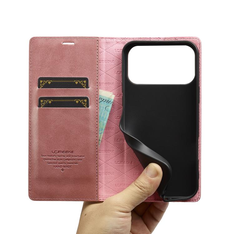For iPhone 17 Pro LC.IMEEKE Strong Magnetism Microfiber Leather Phone Case
