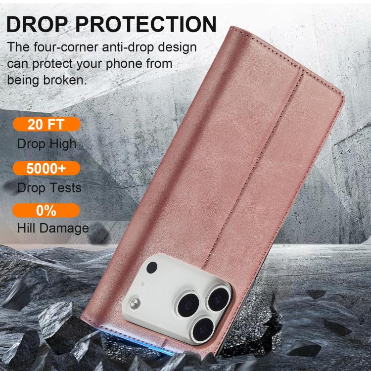 For iPhone 17 Pro LC.IMEEKE Strong Magnetism Microfiber Leather Phone Case