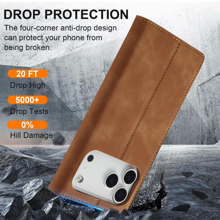 For iPhone 17 Pro LC.IMEEKE Strong Magnetism Microfiber Leather Phone Case