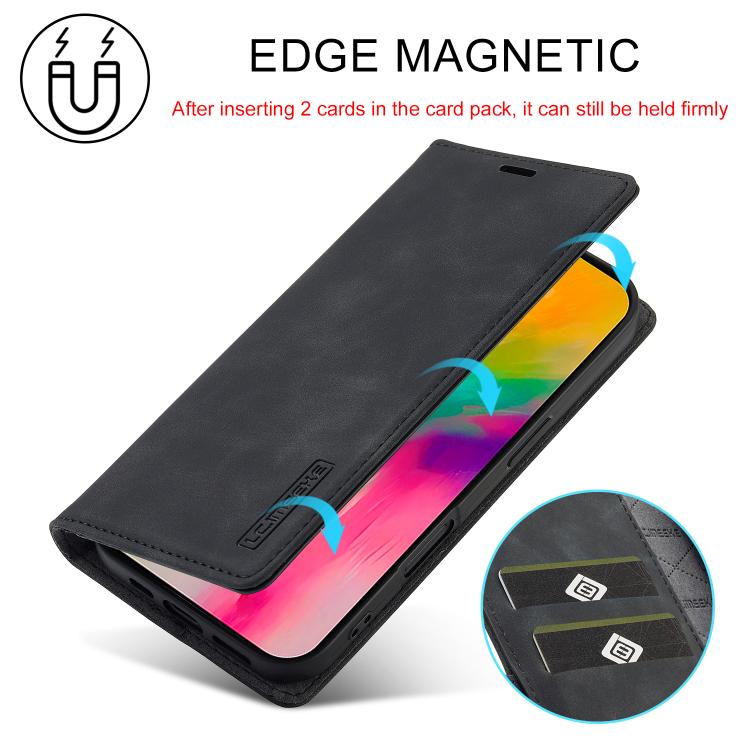 For iPhone 17 LC.IMEEKE Strong Magnetism Microfiber Leather Phone Case
