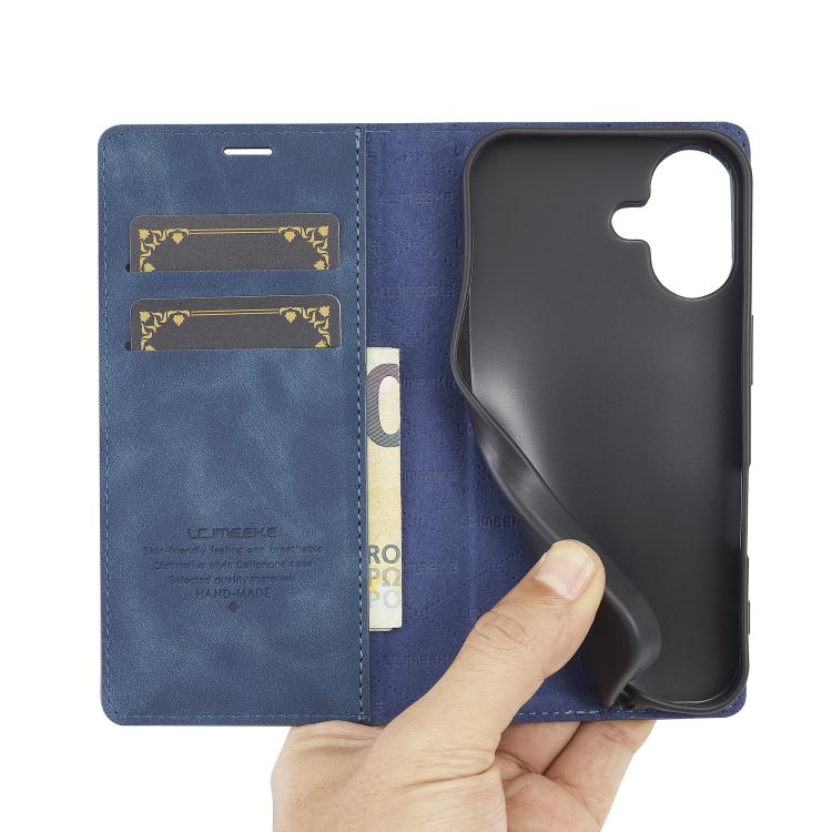 For iPhone 17 LC.IMEEKE Strong Magnetism Microfiber Leather Phone Case