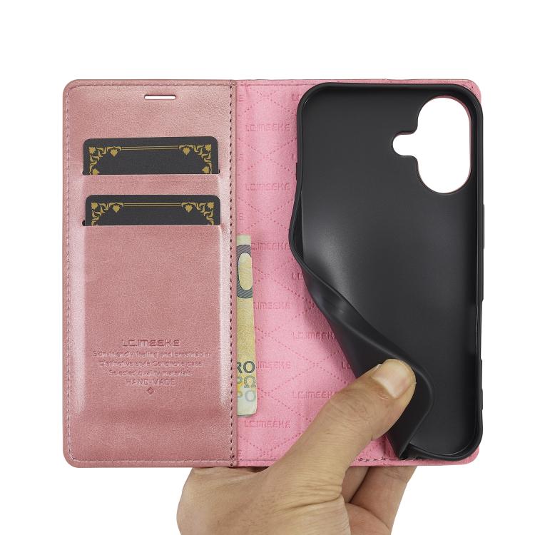 For iPhone 17 LC.IMEEKE Strong Magnetism Microfiber Leather Phone Case