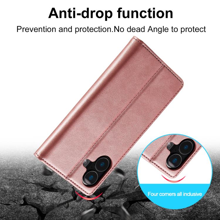 For iPhone 17 LC.IMEEKE Strong Magnetism Microfiber Leather Phone Case