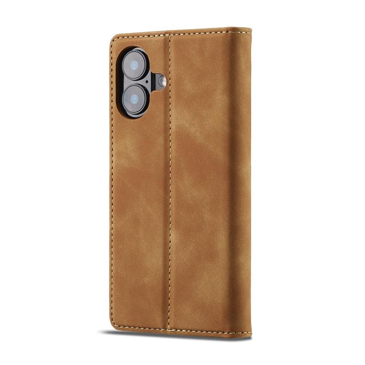 For iPhone 17 LC.IMEEKE Strong Magnetism Microfiber Leather Phone Case
