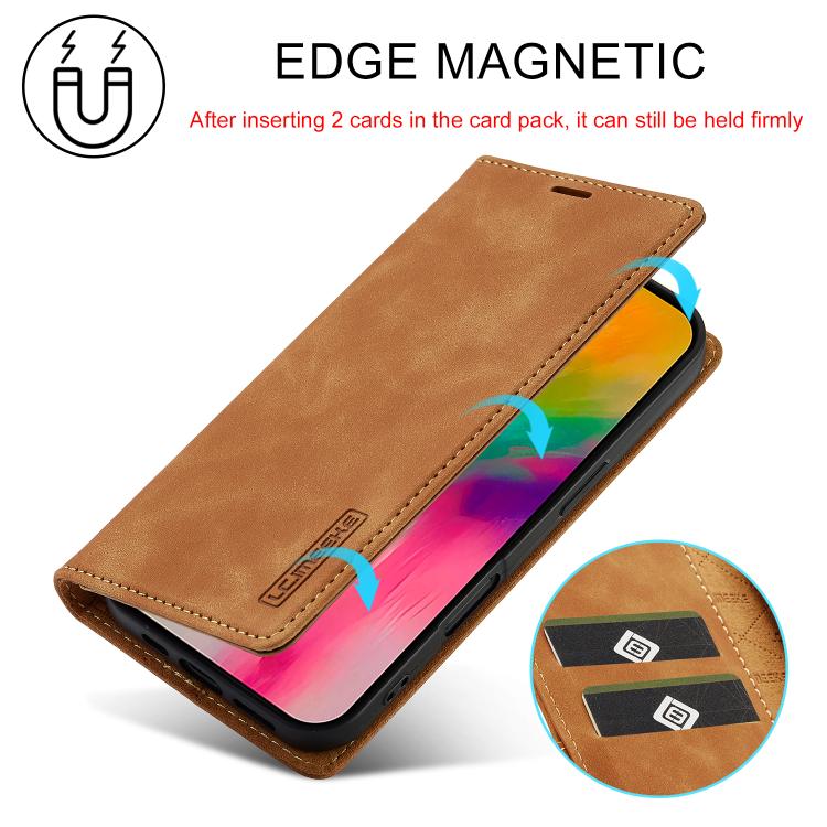 For iPhone 17 LC.IMEEKE Strong Magnetism Microfiber Leather Phone Case