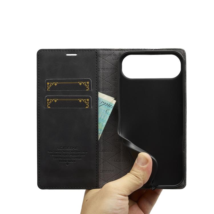 For iPhone Air LC.IMEEKE Strong Magnetism Microfiber Leather Phone Case