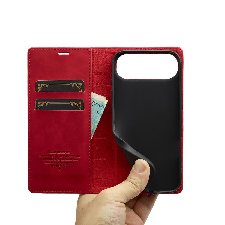 For iPhone Air LC.IMEEKE Strong Magnetism Microfiber Leather Phone Case