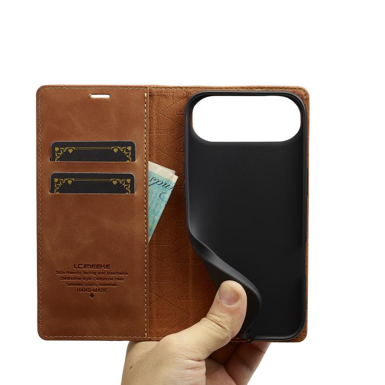 For iPhone Air LC.IMEEKE Strong Magnetism Microfiber Leather Phone Case