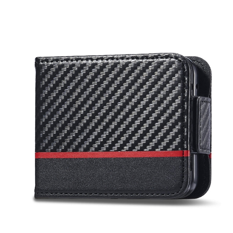 For Samsung Galaxy Z Flip6 / Flip7 FE LC.IMEEKE Carbon Fiber Leather Phone Case