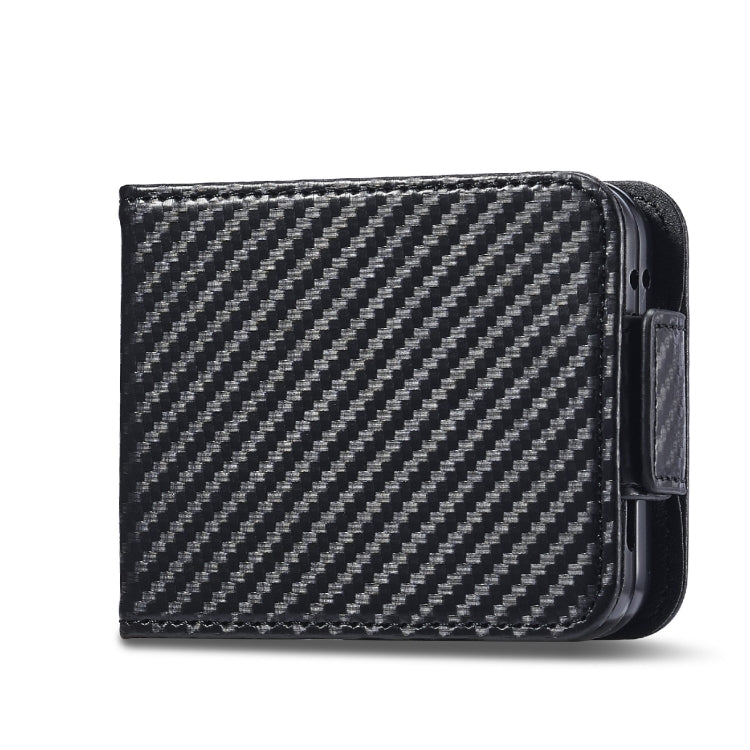 For Samsung Galaxy Z Flip6 / Flip7 FE LC.IMEEKE Carbon Fiber Leather Phone Case