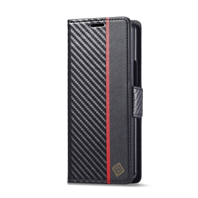 For Samsung Galaxy Z Fold6 5G LC.IMEEKE Carbon Fiber Leather Phone Case