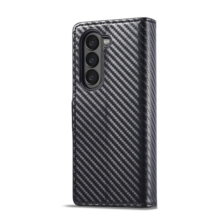 For Samsung Galaxy Z Fold6 5G LC.IMEEKE Carbon Fiber Leather Phone Case