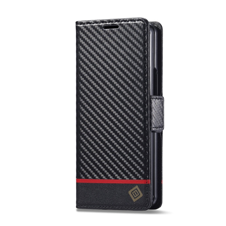 For Samsung Galaxy Z Fold6 5G LC.IMEEKE Carbon Fiber Leather Phone Case