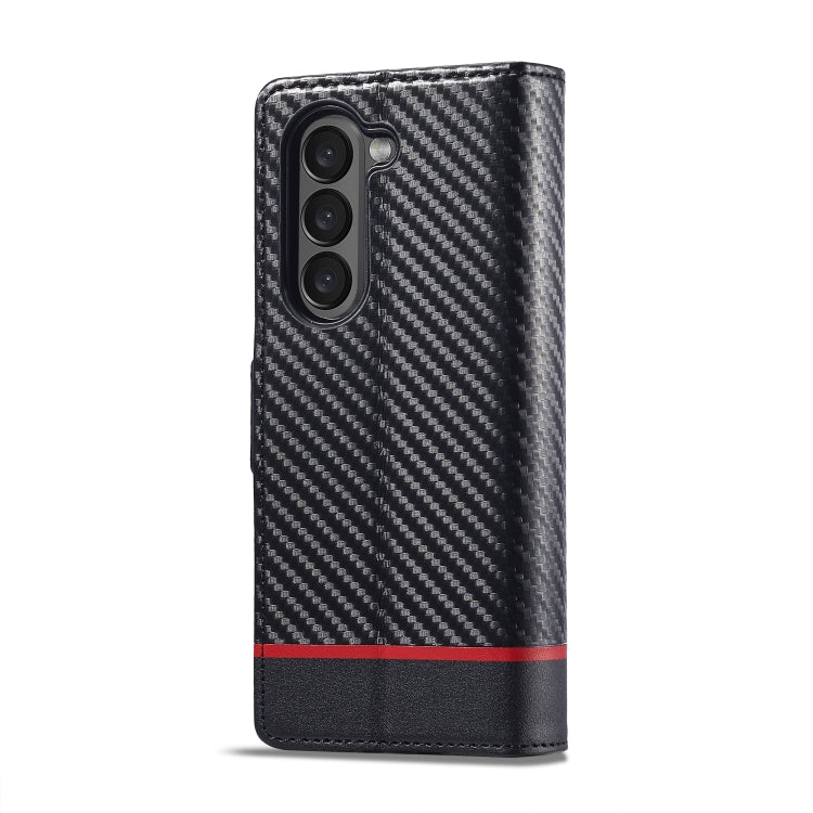 For Samsung Galaxy Z Fold6 5G LC.IMEEKE Carbon Fiber Leather Phone Case