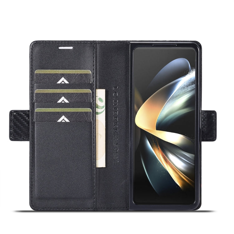 For Samsung Galaxy Z Fold6 5G LC.IMEEKE Carbon Fiber Leather Phone Case